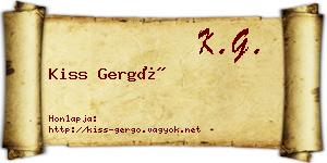 Kiss Gergő névjegykártya