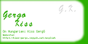 gergo kiss business card